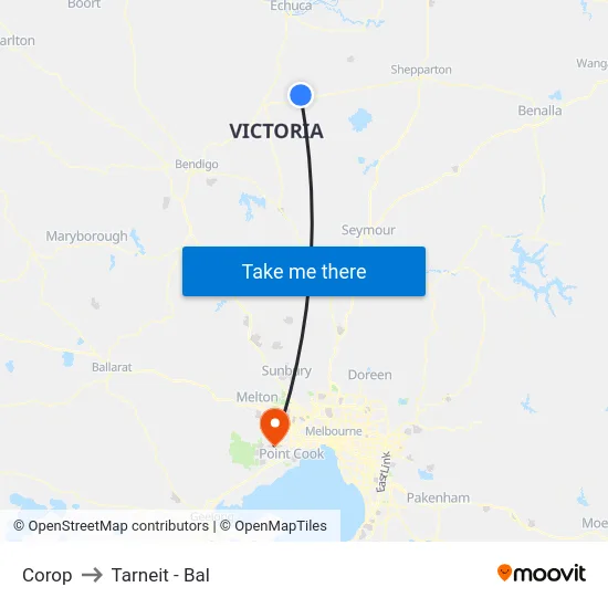 Corop to Tarneit - Bal map