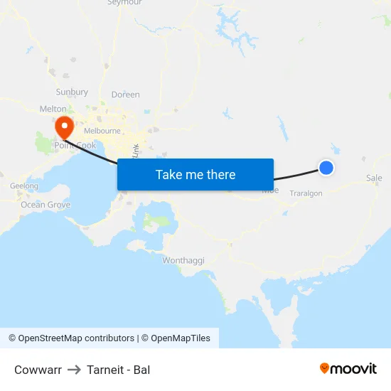 Cowwarr to Tarneit - Bal map