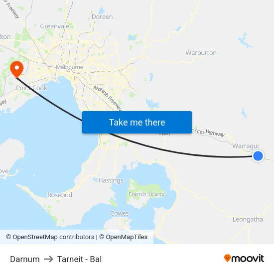 Darnum to Tarneit - Bal map