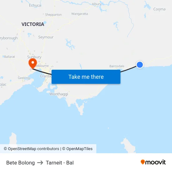 Bete Bolong to Tarneit - Bal map