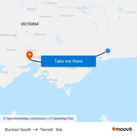 Buchan South to Tarneit - Bal map