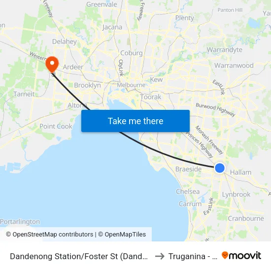 Dandenong Station/Foster St to Truganina - Bal map
