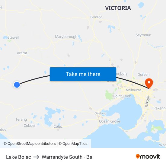 Lake Bolac to Warrandyte South - Bal map