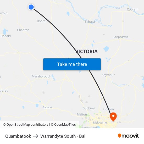 Quambatook to Warrandyte South - Bal map