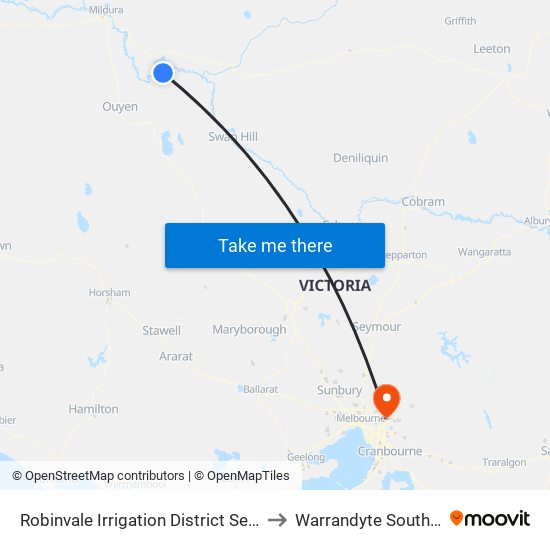 Robinvale Irrigation District Section B to Warrandyte South - Bal map