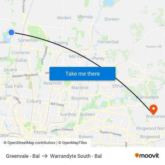 Greenvale - Bal to Warrandyte South - Bal map