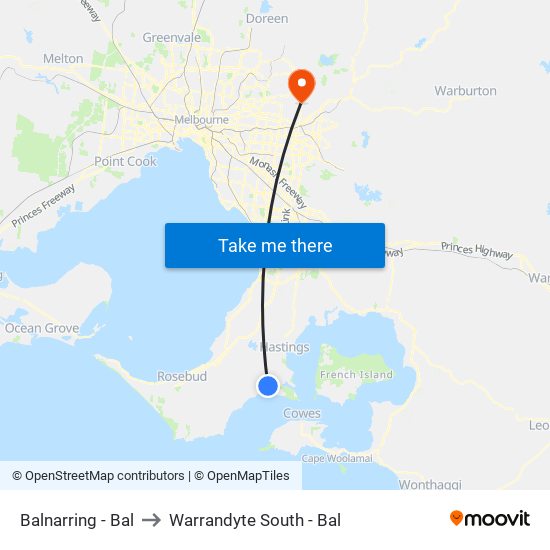 Balnarring - Bal to Warrandyte South - Bal map