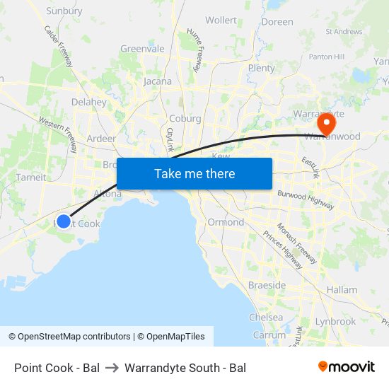 Point Cook - Bal to Warrandyte South - Bal map