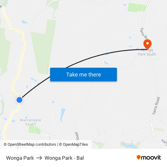 Wonga Park to Wonga Park - Bal map