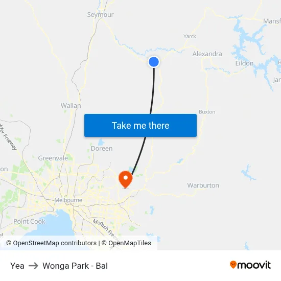 Yea to Wonga Park - Bal map