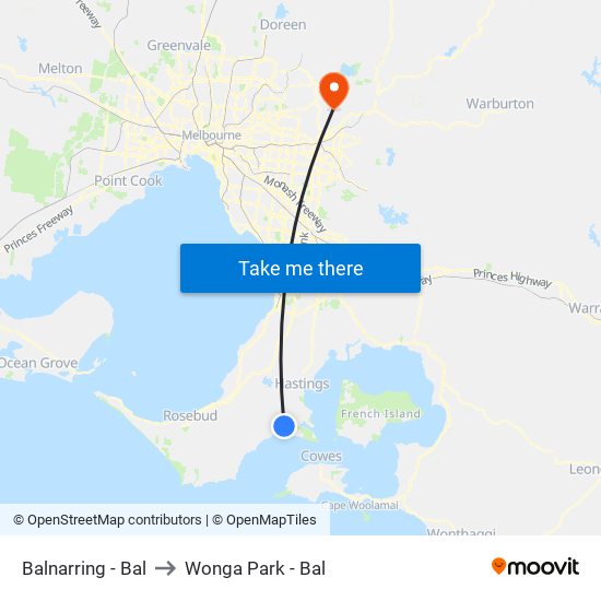 Balnarring - Bal to Wonga Park - Bal map