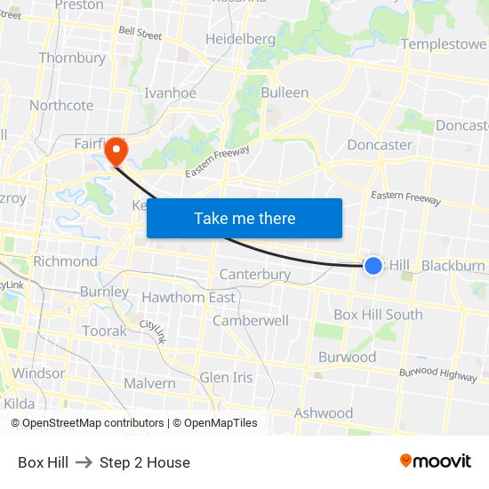 Box Hill to Step 2 House map