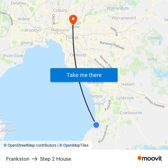 Frankston to Step 2 House map