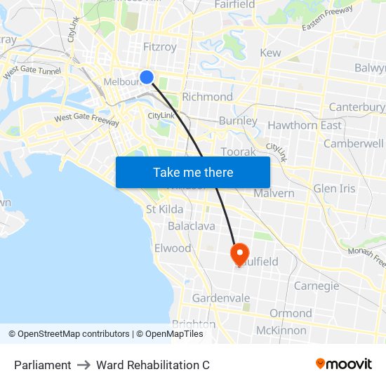 Parliament to Ward Rehabilitation C map