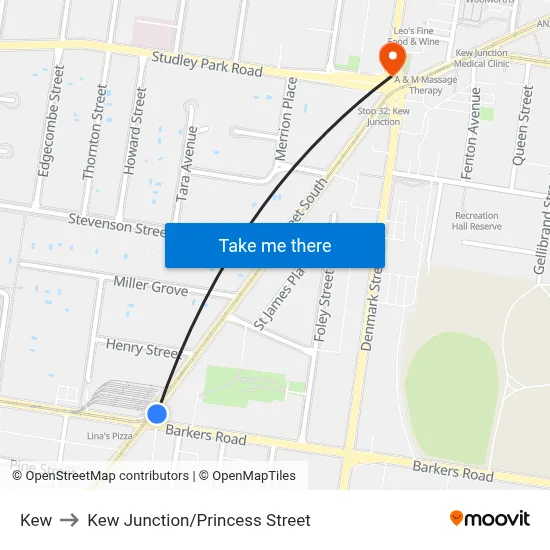 Kew to Kew Junction/Princess Street map