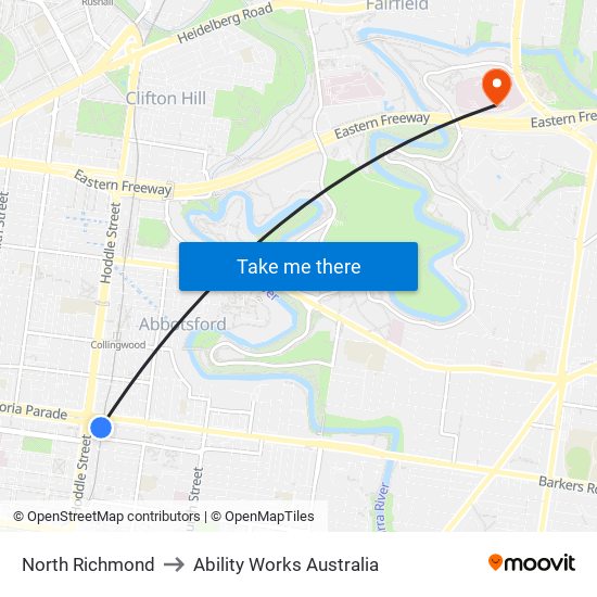 North Richmond to Ability Works Australia map