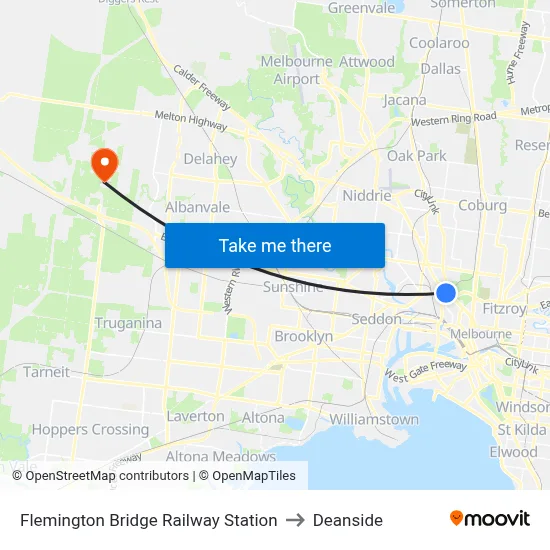 Flemington Bridge Railway Station to Deanside map
