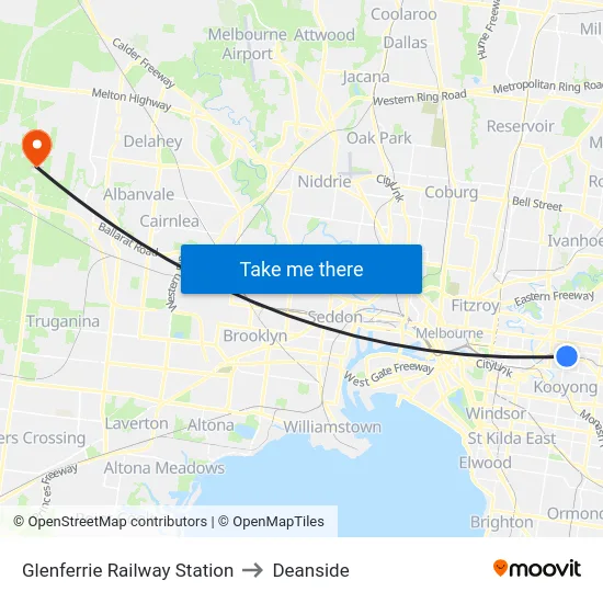 Glenferrie Railway Station to Deanside map
