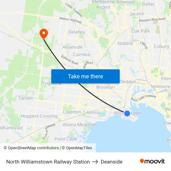 North Williamstown Railway Station to Deanside map