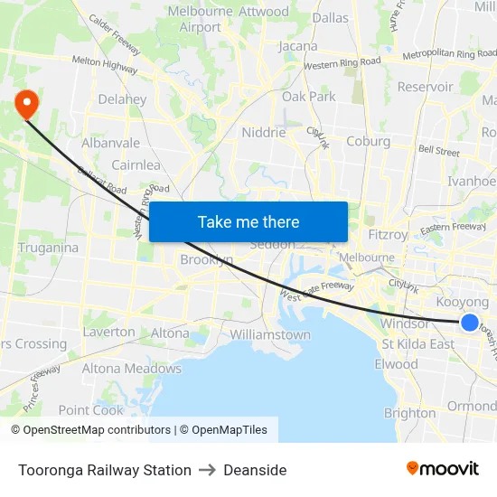 Tooronga Railway Station to Deanside map