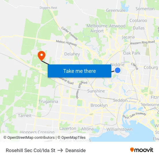 Rosehill Sec Col/Ida St to Deanside map