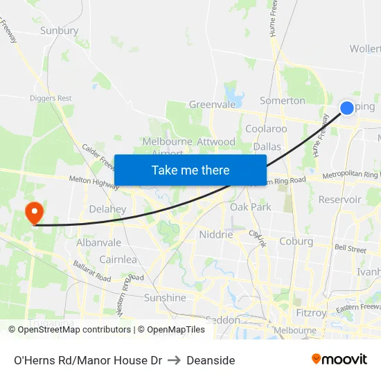 O'Herns Rd/Manor House Dr to Deanside map