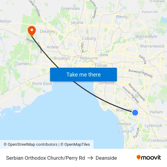 Serbian Orthodox Church/Perry Rd to Deanside map