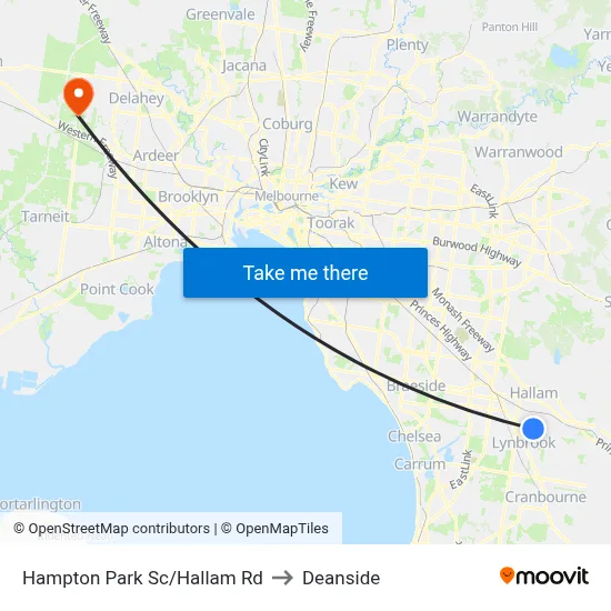 Hampton Park Sc/Hallam Rd to Deanside map