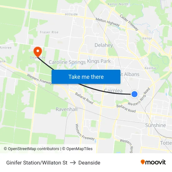 Ginifer Station/Willaton St to Deanside map