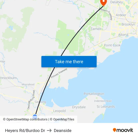 Heyers Rd/Burdoo Dr to Deanside map