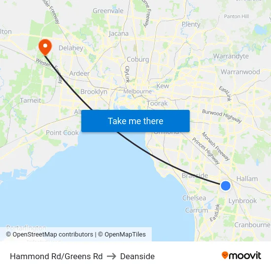 Hammond Rd/Greens Rd to Deanside map