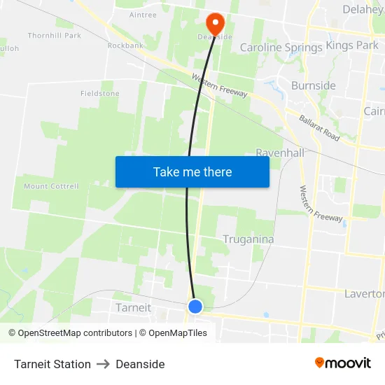 Tarneit Station to Deanside map