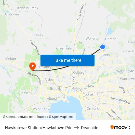 Hawkstowe Station/Hawkstowe Pde to Deanside map