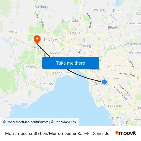 Murrumbeena Station/Murrumbeena Rd to Deanside map