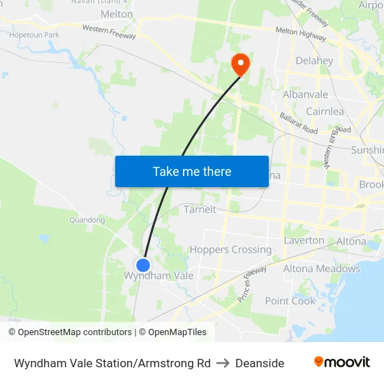 Wyndham Vale Station/Armstrong Rd to Deanside map