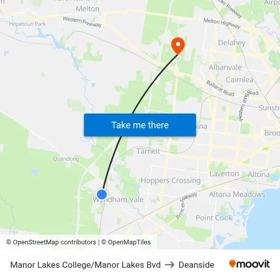 Manor Lakes College/Manor Lakes Bvd to Deanside map