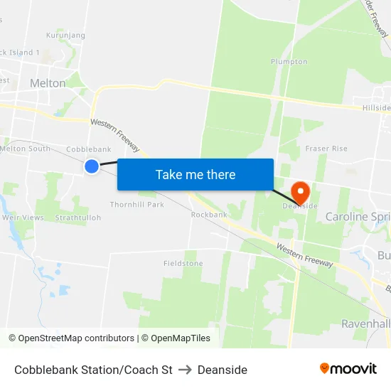 Cobblebank Station/Coach St to Deanside map