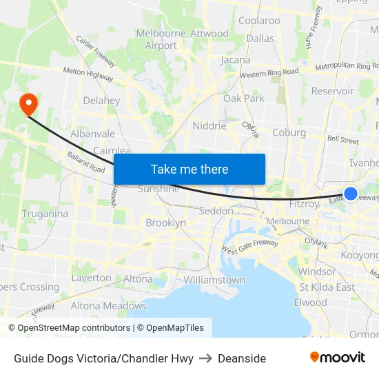 Guide Dogs Victoria/Chandler Hwy to Deanside map