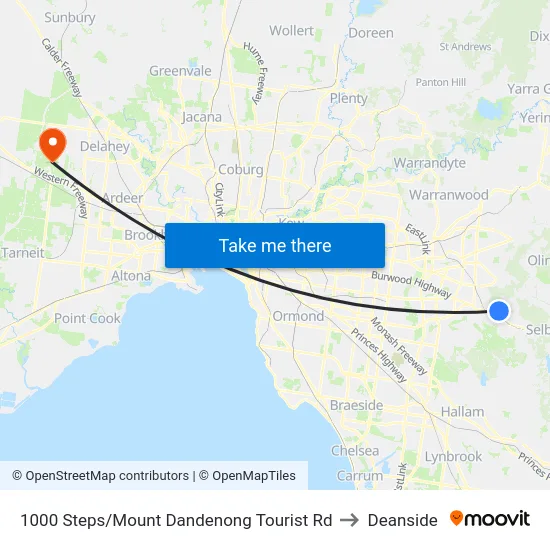 1000 Steps/Mount Dandenong Tourist Rd to Deanside map