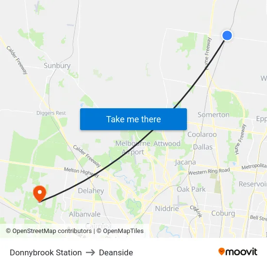 Donnybrook Station to Deanside map