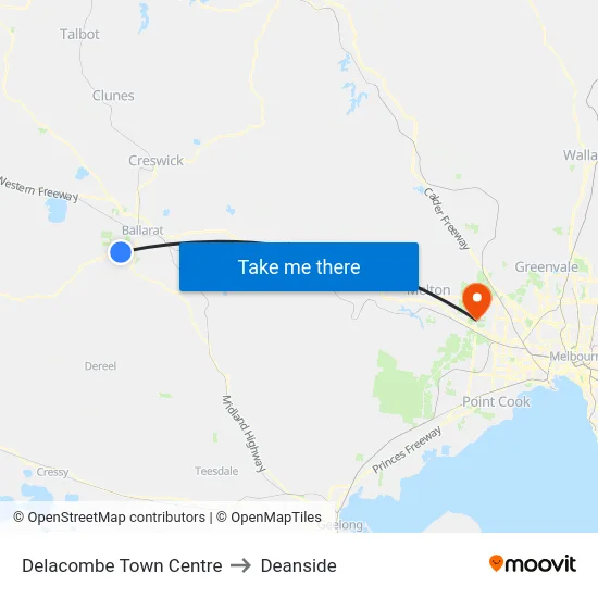 Delacombe Town Centre to Deanside map