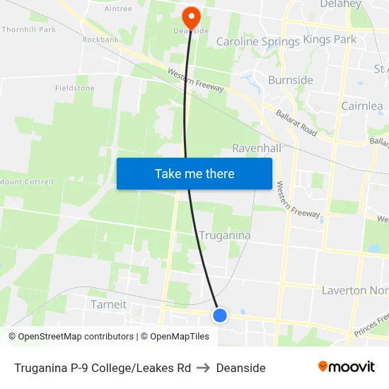 Truganina P-9 College/Leakes Rd to Deanside map