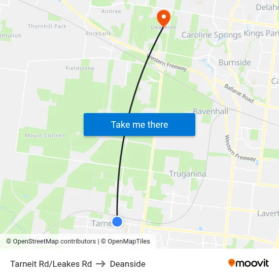 Tarneit Rd/Leakes Rd to Deanside map