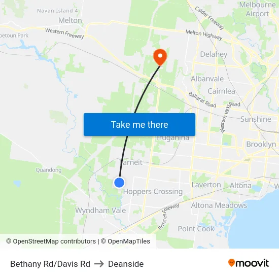 Bethany Rd/Davis Rd to Deanside map