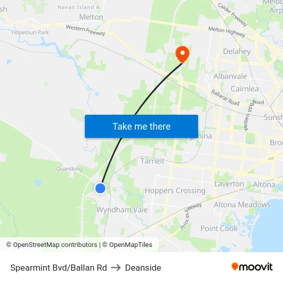 Spearmint Bvd/Ballan Rd to Deanside map