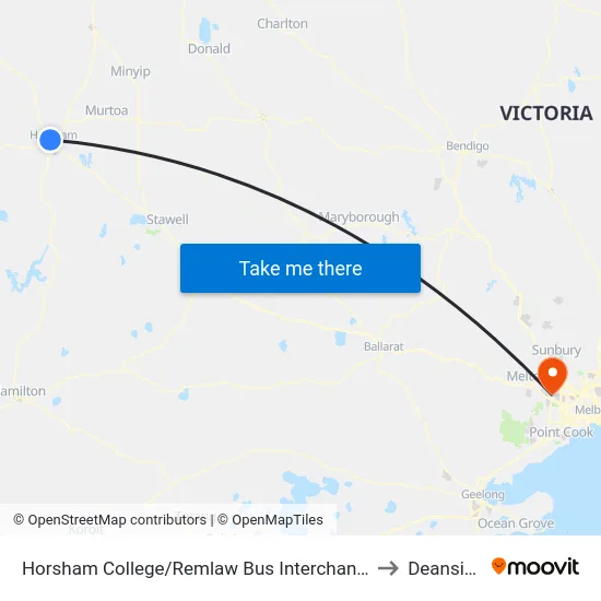 Horsham College/Remlaw Bus Interchange to Deanside map