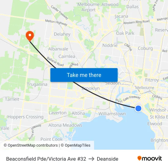 Beaconsfield Pde/Victoria Ave #32 to Deanside map