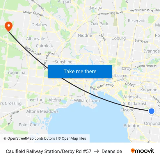 Caulfield Railway Station/Derby Rd #57 to Deanside map