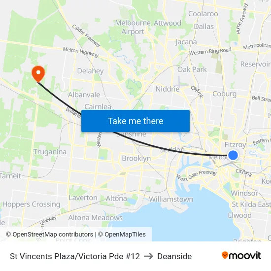 St Vincents Plaza/Victoria Pde #12 to Deanside map