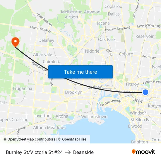 Burnley St/Victoria St #24 to Deanside map